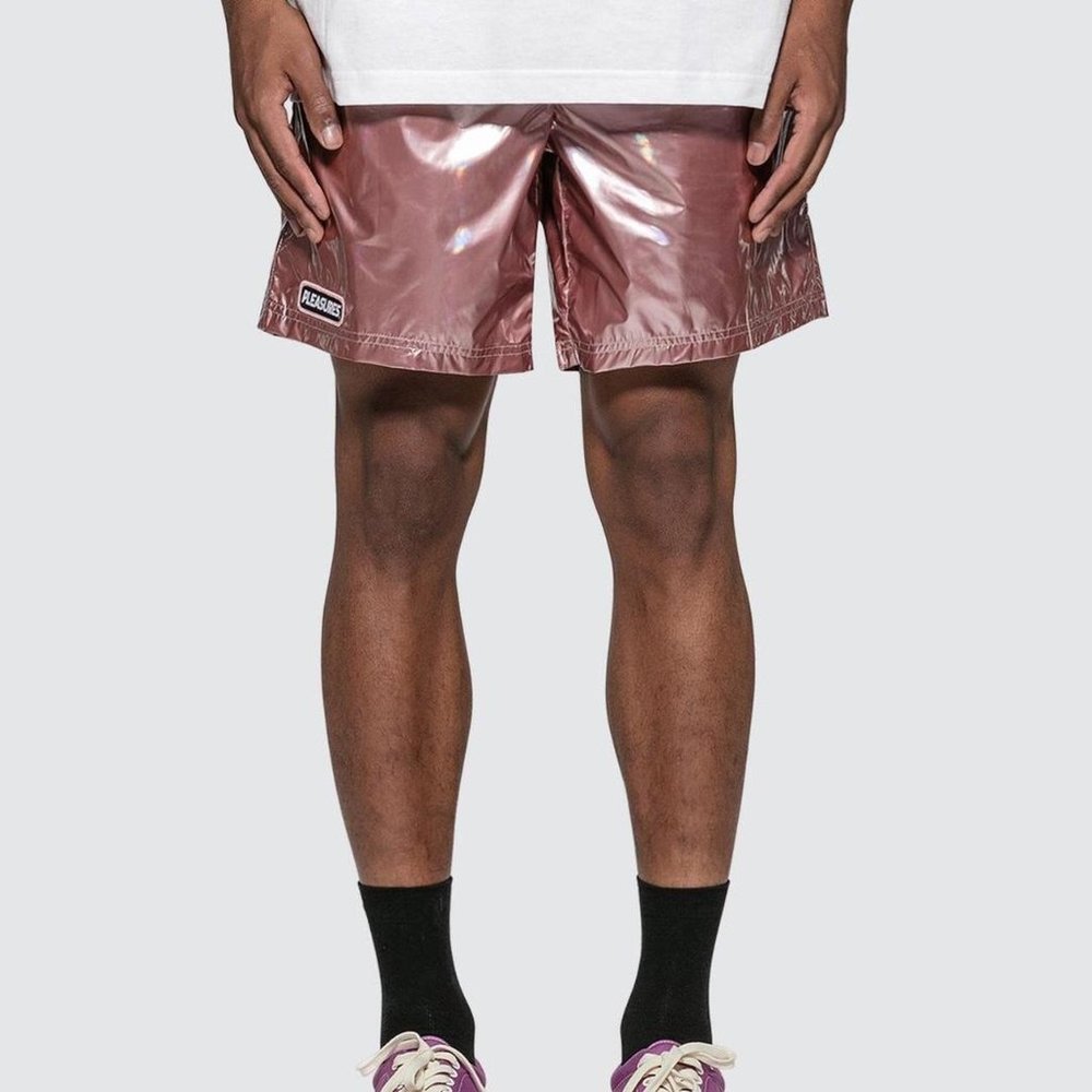 Pleasures Men's Pink Metallic Shorts : Men's XL